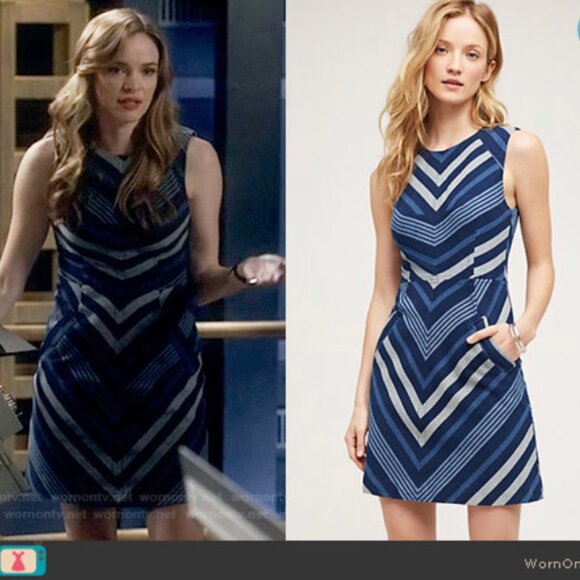 Maeve Anthropologie Antonia Chevron Striped Dress - Picture 2 of 11